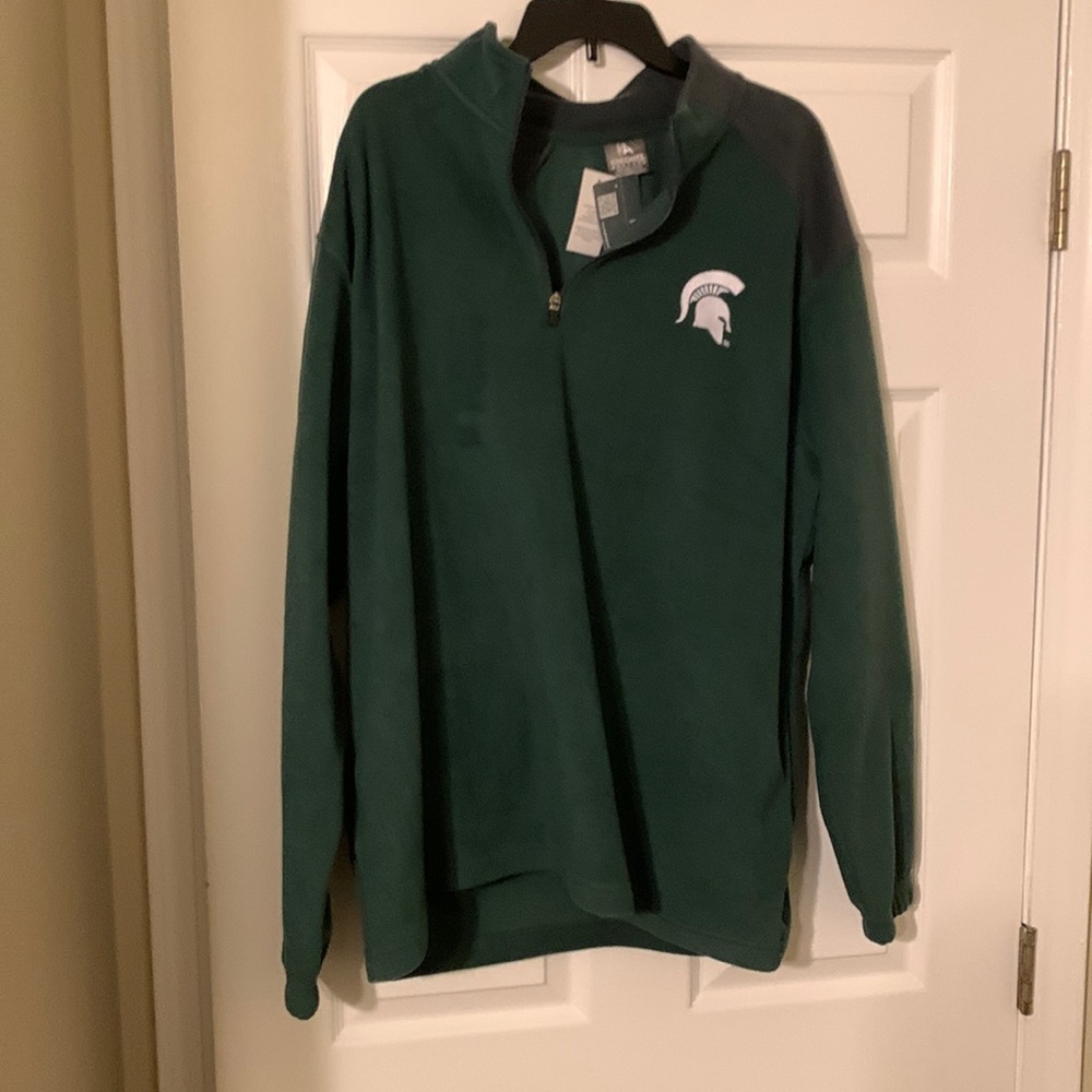 Michigan State Spartans mens quarter Zipper pull over sweat jacket size XXLarge